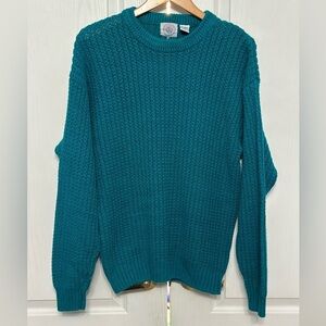 Cape Isle Knitters‎ Men's Vintage Crew Neck Size Medium Dark Blue Green